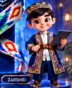 Zarshid: naqshli chopon, do‘ppi va planshet